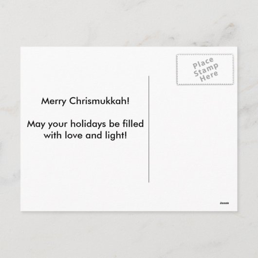 小妖精や小人と夢を持つクリスムカのグリーティングカード シーズンポストカード (裏面)