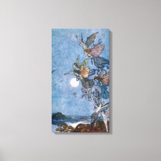 小妖精や小人と妖精が誘惑から キャンバスプリント (正面)