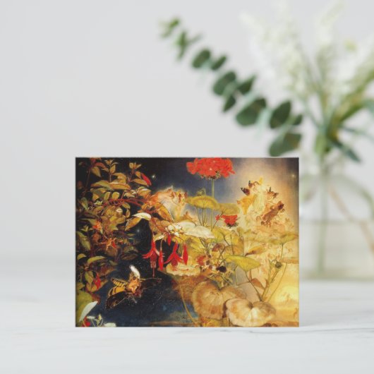 小妖精や小人と妖精、真夏の夜の夢 ポストカード (スタンド正面)