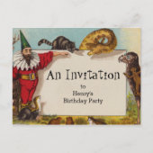 小妖精や小人と彼の動物のはがき インビテーションポストカード (正面)
