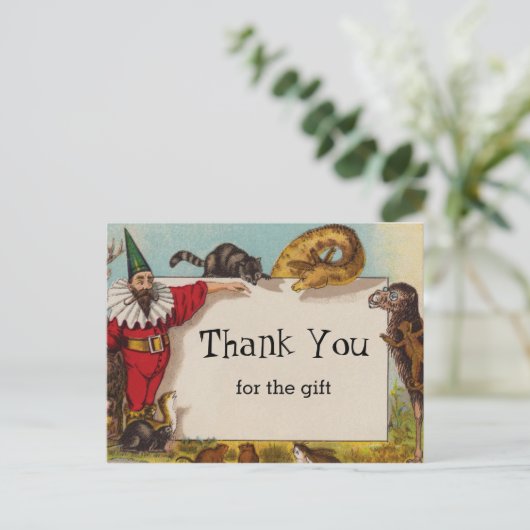 小妖精や小人と彼の動物のはがき ポストカード (スタンド正面)