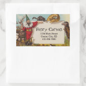 小妖精や小人と彼の動物のアドレスのステッカーをisidore 長方形シール (バッグ)