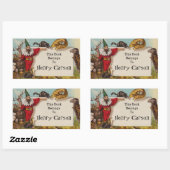 小妖精や小人と彼の動物の本のシールをisidore 長方形シール (シート)