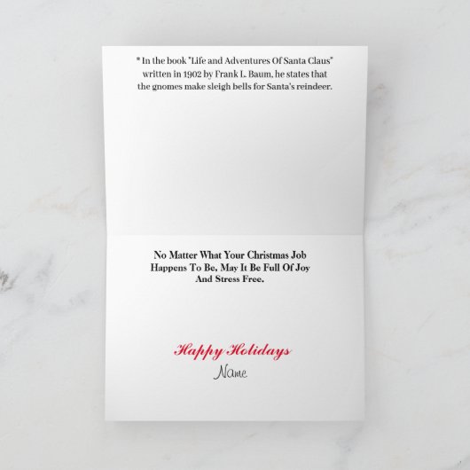 小妖精や小人と格言おもしろいクリスマスカード カード (内部)