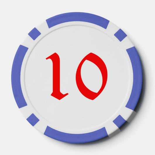 小妖精や小人と水玉模様ギフトブルー10ストライプのトランプのポーカーチップ ポーカーチップ (裏面)