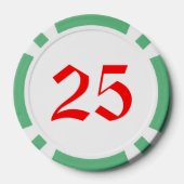 小妖精や小人と水玉模様ギフトgrn 25ストライプのトランプのポーカーチップ ポーカーチップ (裏面)