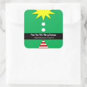 小妖精や小人にクリスマスの祝儀か封筒を持って スクエアシール (バッグ)