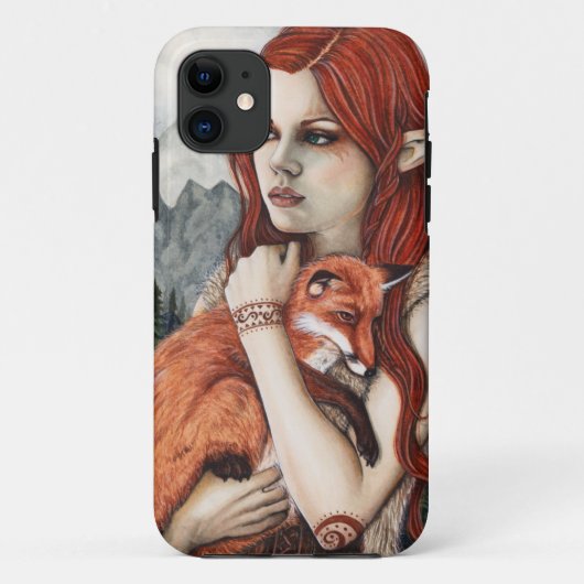 小妖精や小人のキツネの自然のファンタジーの芸術の電話箱 Case-Mate iPhoneケース (裏面)