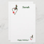 小妖精や小人のクリスマスのパーソナライズな文房具のノート紙 便箋 (正面/裏面)