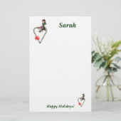 小妖精や小人のクリスマスのパーソナライズな文房具のノート紙 便箋 (スタンド正面)