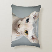 小妖精や小人のスフィンクス猫の写真のイメージ アクセントクッション (裏面(縦))