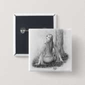 小妖精や小人の女性 缶バッジ (正面&裏面)