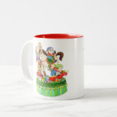 小妖精や小人の揺り木馬 ツートーンマグカップ (正面左)