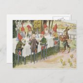 小妖精や小人の格言のイースターのウサギのひよこによって着色される色彩の鮮やかな卵 シーズンポストカード (正面/裏面)