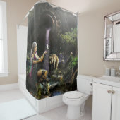 小妖精や小人の自然 シャワーカーテン (インサイチュ)