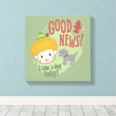 小妖精や小人の良いニュース！今日は犬を見た！ キャンバスプリント (インサイチュ (ウッドフロア))