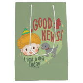 小妖精や小人の良いニュース！今日は犬を見た！ ミディアムペーパーバッグ (裏面)