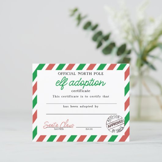 小妖精や小人の養子縁組の証明書の署名 (スタンド正面)