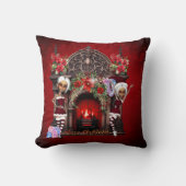 小妖精や小人はクリスマスを楽しみにしている。 クッション (正面)