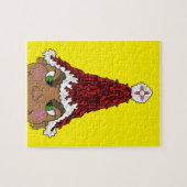 小妖精や小人はZiaと赤チリのサンタハットを着ている ジグソーパズル (横)