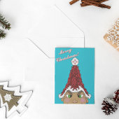 小妖精や小人はZiaと赤チリのサンタハットを着ている 招待状