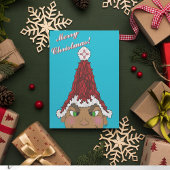 小妖精や小人はZiaと赤チリのサンタハットを着ている 招待状