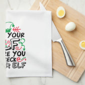 小妖精や小人を壊す前に小妖精や小人をチェック | 休日おもしろい キッチンタオル (四つ折り)