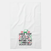 小妖精や小人を壊す前に小妖精や小人をチェック | 休日おもしろい キッチンタオル (縦)