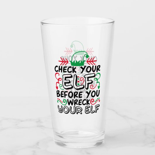 小妖精や小人を壊す前に小妖精や小人をチェック | 休日おもしろい タンブラーグラス (正面)