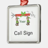 小妖精や小人を持つアマチュア無線のクリスマスのオーナメント メタルオーナメント (左)