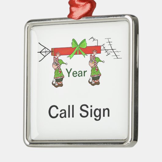 小妖精や小人を持つアマチュア無線のクリスマスのオーナメント メタルオーナメント (左)