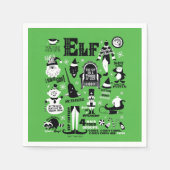 小妖精や小人アイコンとムービー引用文 スタンダードカクテルナプキン (正面)