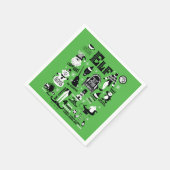 小妖精や小人アイコンとムービー引用文 スタンダードカクテルナプキン (角)