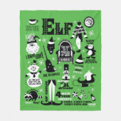 小妖精や小人アイコンとムービー引用文 フリースブランケット (正面)