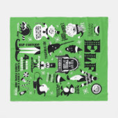 小妖精や小人アイコンとムービー引用文 フリースブランケット (正面(横))