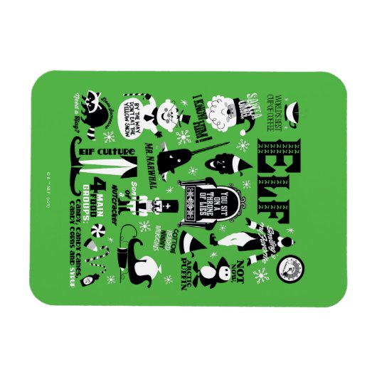 小妖精や小人アイコンとムービー引用文 マグネット (横)