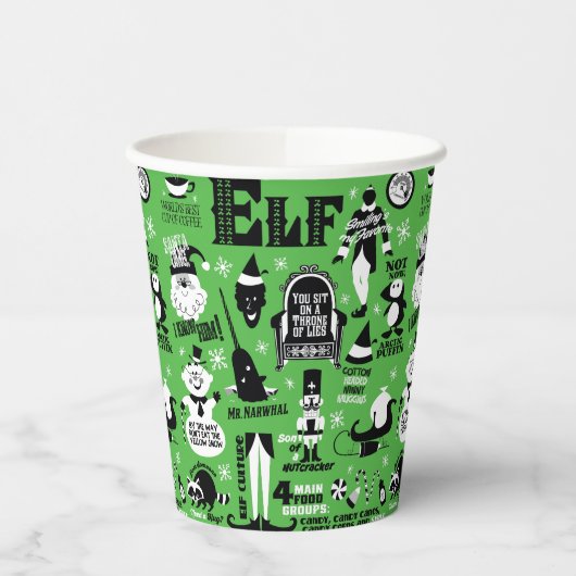 小妖精や小人アイコンとムービー引用文 紙コップ (左)