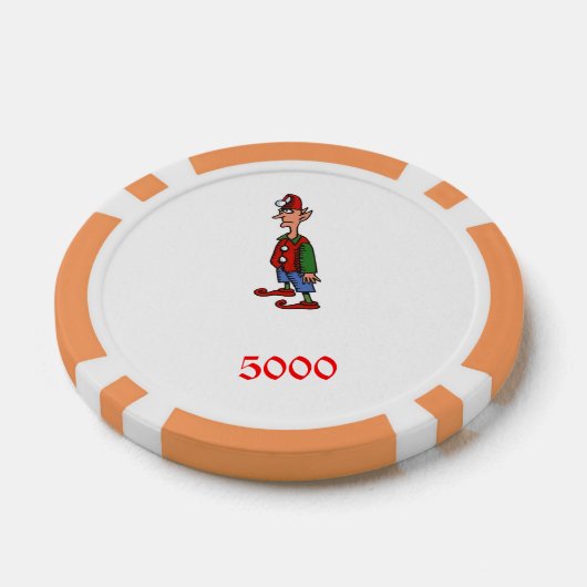 小妖精や小人アットアテンションオレンジ5000ストライプのトランプのポーカーチップ ポーカーチップ (シングル)