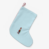 小妖精や小人アットアテンションブルークリスマスストッキングスモール スモールクリスマスストッキング (正面 (吊り時))