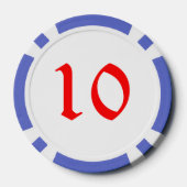 小妖精や小人アットアテンションブルー10ストライプのトランプのポーカーチップ ポーカーチップ (裏面)