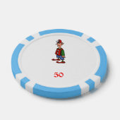 小妖精や小人アットアテンションライトブルー50ストライプのトランプのポーカーチップ ポーカーチップ (シングル)