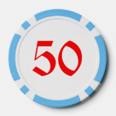 小妖精や小人アットアテンションライトブルー50ストライプのトランプのポーカーチップ ポーカーチップ (裏面)