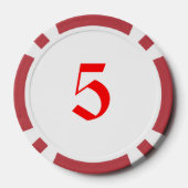 小妖精や小人アットアテンションレッド5ストライプのトランプのポーカーチップ ポーカーチップ (裏面)