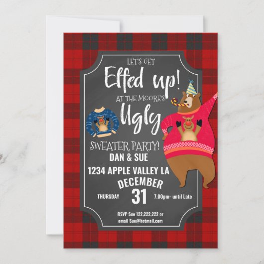 小妖精や小人アップブスセータージャンパークリスマスパーティー 招待状 (正面)