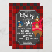 小妖精や小人アップブスセータージャンパークリスマスパーティー 招待状 (正面/裏面)