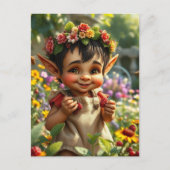 小妖精や小人イチゴ ポストカード (正面)