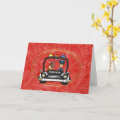 小妖精や小人インパトカークリスマスカード カード (黄色い花)