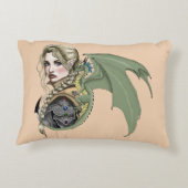 小妖精や小人ウォリアドラゴンファンタジー アクセントクッション (裏面)