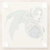 小妖精や小人ウォリアドラゴンファンタジー ガラスコースター (裏面)