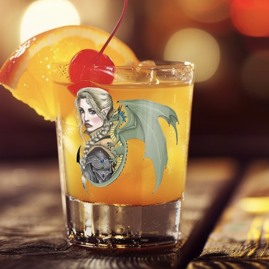 小妖精や小人ウォリアドラゴンファンタジー ショットグラス